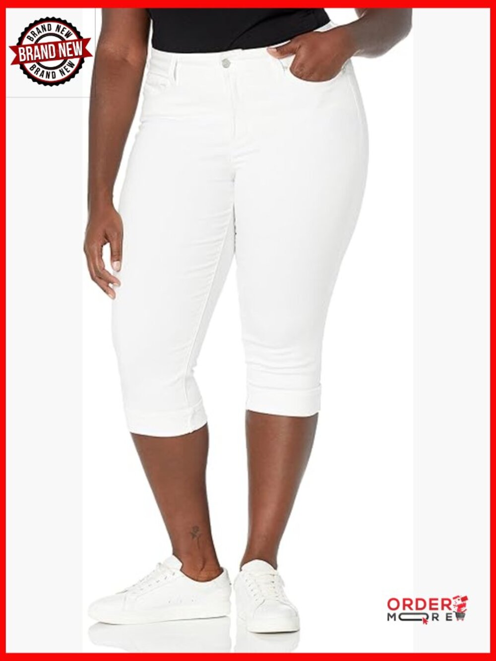 Petite Marilyn Straight Crop Cuff Jeans with Lift Tuck Technology
